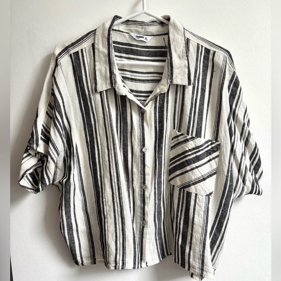 Ci Sono Tops - Striped Linen Shirt
